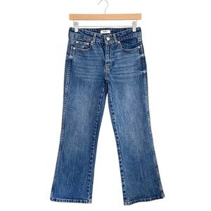 Oat New York Slim Wide Leg Crop Mid Rise Slouch Kick Boot Jean Medium Wash 26